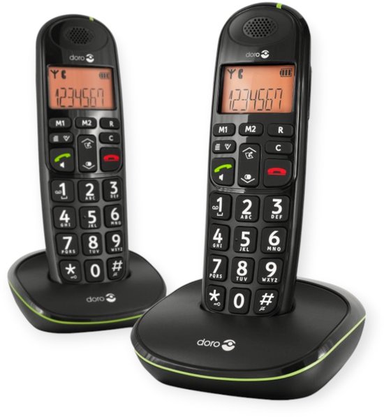 Doro PhoneEasy 100W – Duo DECT telefoon – Zwart