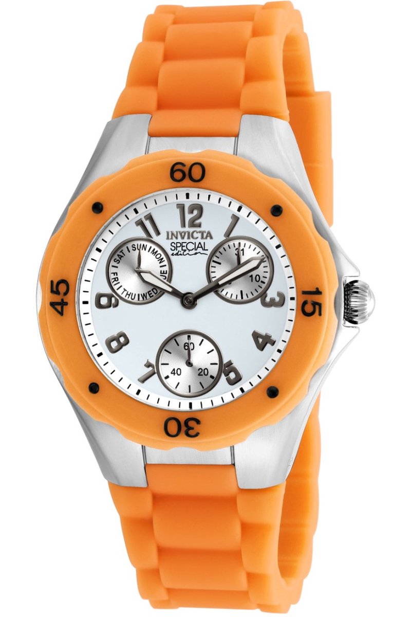 Invicta Angel 18792 Dames Horloge - Waterdicht - Analoog - Quartz Uurwerk - Roestvrij Staal met witte Wijzerplaat - 38mm