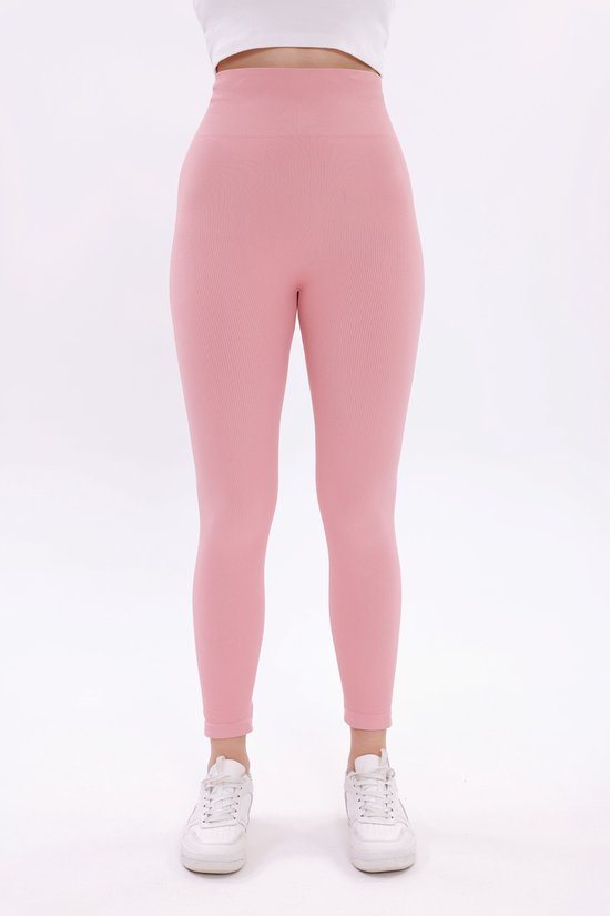 Vrouwen Sportlegging Dames - Yoga Legging Hoge Taille - Sneldrogend, Squat-Proof & Heuplifting - Fitness & Hardlopen - Roze - M/L van Merkloos — afbeelding 4