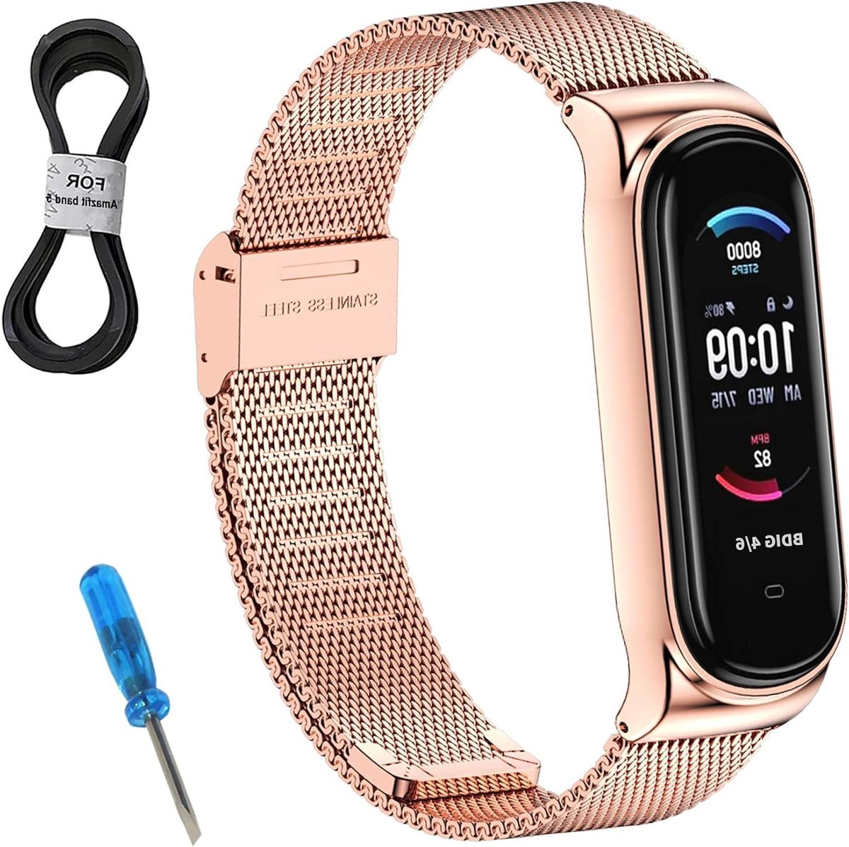 Allecto plus - Metalen Reservearmband Waterdicht Roestvrij Staal - Band 5 Accessoires