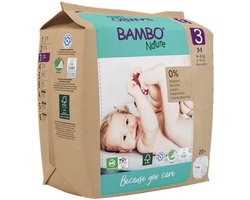 Bambo Nature Luiers Maat 3 (4-8 kg) - 2 x 28 stuks - Voordeelverpakking