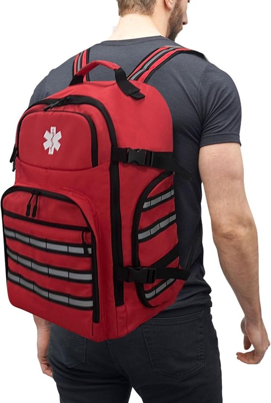 Allecto plus - Medische rugzak voor noodgevallen, EHBO-tas leeg, reflecterende tas