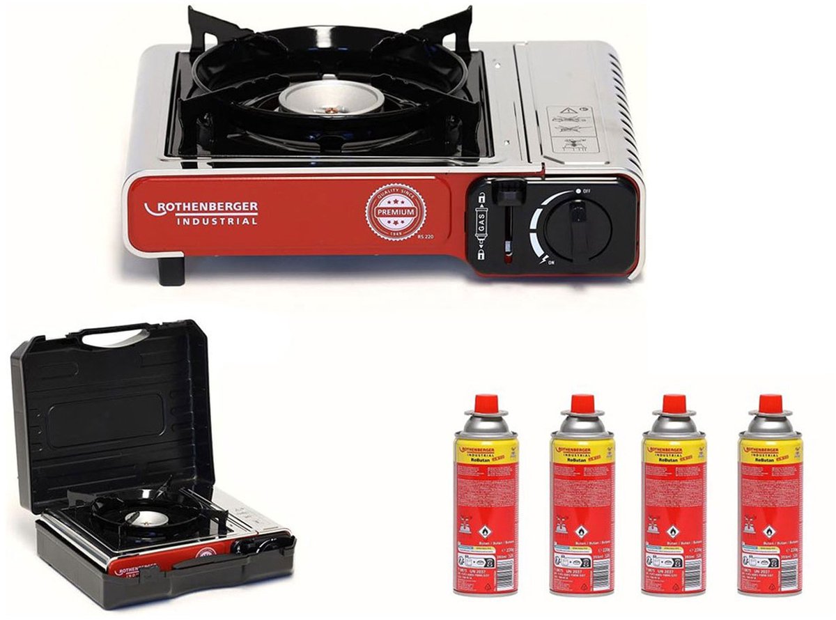 ROTHENBERGER Industrial Campingkooktoestel 2,2 kW Premium RS 220 incl. 4x RoButan 220 gr. - 1500004232