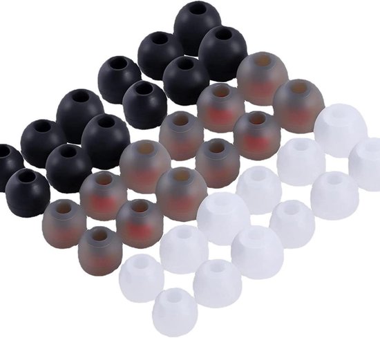 XIXKOLYU 48 stuks reserve-siliconen oordopjes, reserveoordopjes van siliconen, reservekussens oorkussens, hoofdtelefoon, opzetstukken, rubberen oordopjes, 3 maten