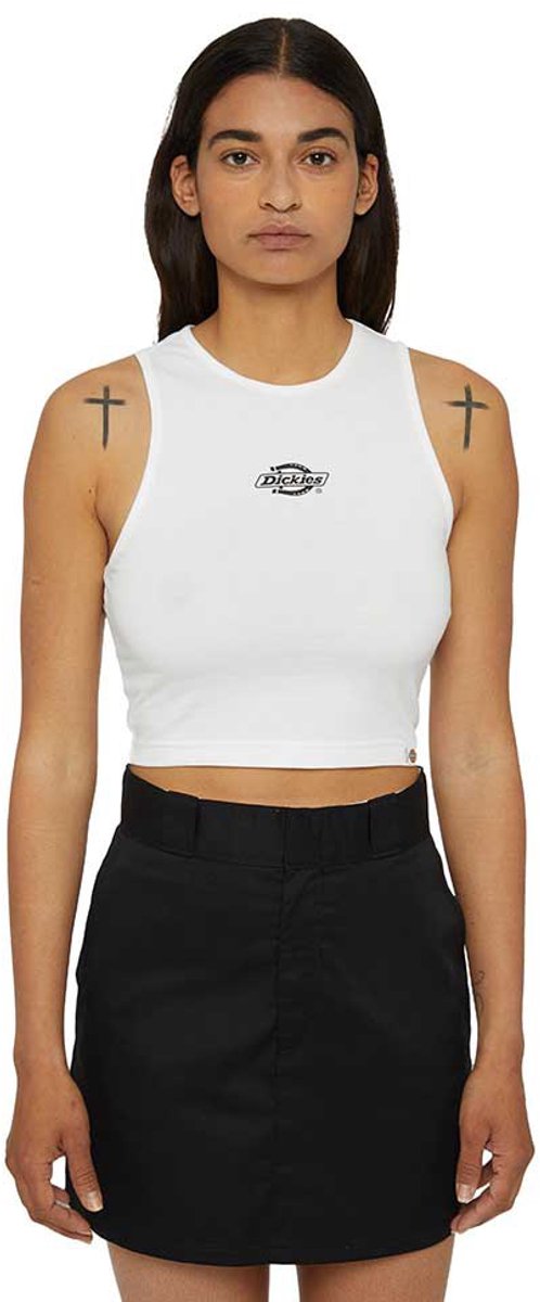 Dickies Powers Mouwloos T-shirt Vrouw Wit