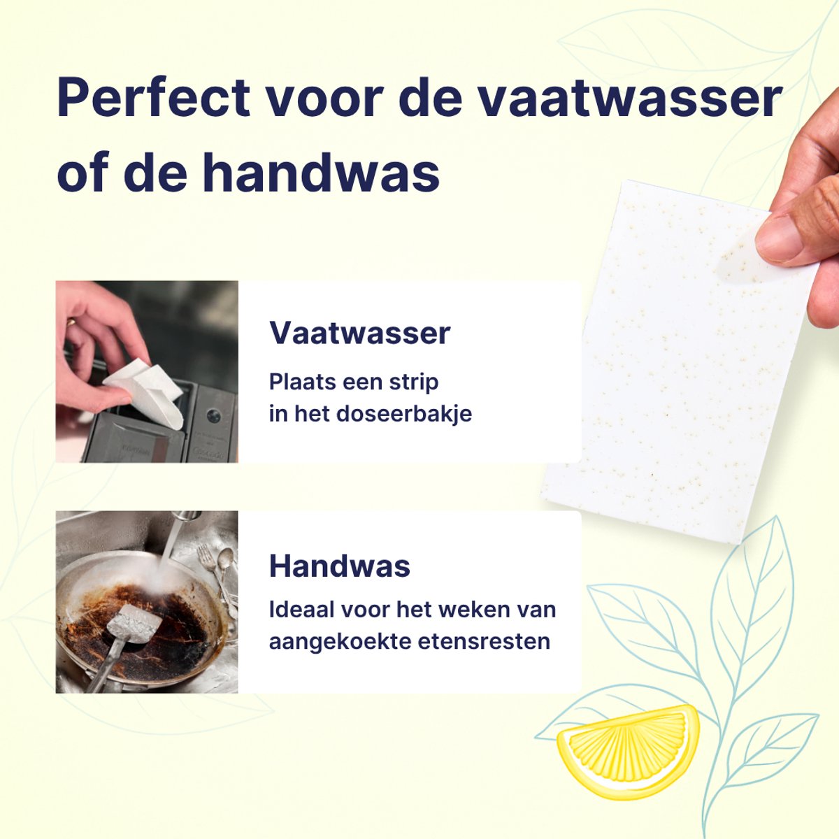 Pure Laundry Club Vaatwasstrips - 100 Strips - Citroenfris - Milieuvriendelijk & 100% Plasticvrij - Zonder Fosfaten, Chloor & Microplastics - Vaatwastabletten Alternatief - Wasstrips Vaatwasser — afbeelding 7