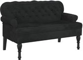 Banc avec dossier vidaXL 119,5 x 64,5 x 75 cm Velours noir - Bancs - Banc d'entrée - Banc d'entrée