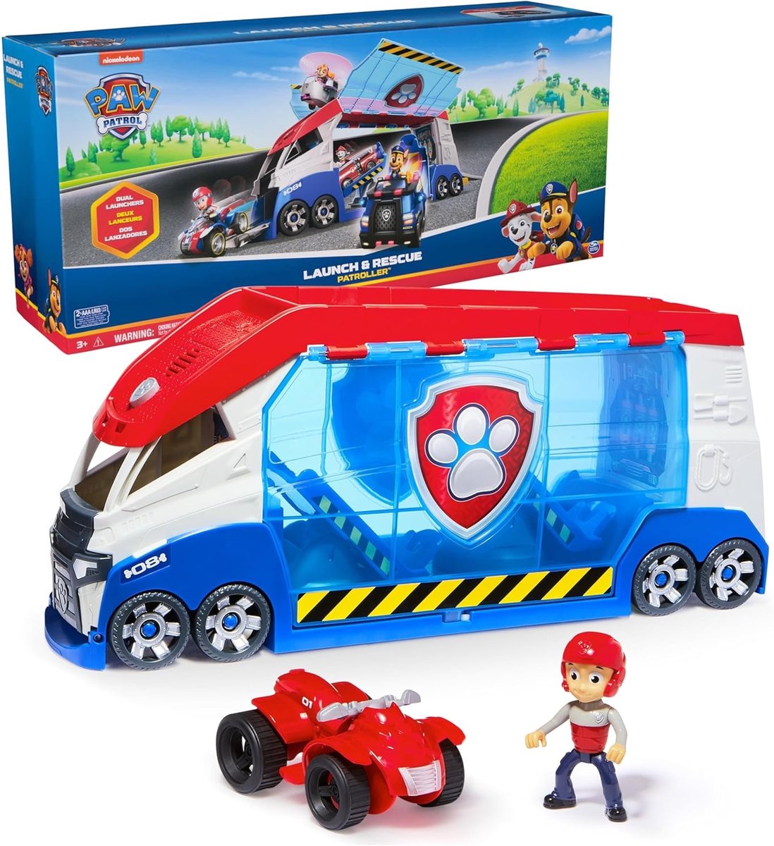 PAW Patrol - Transformerende PAW Patroller met voertuigwerpers lichten en geluiden Ryder-actiefiguur en ATV-speelgoedauto — afbeelding 20