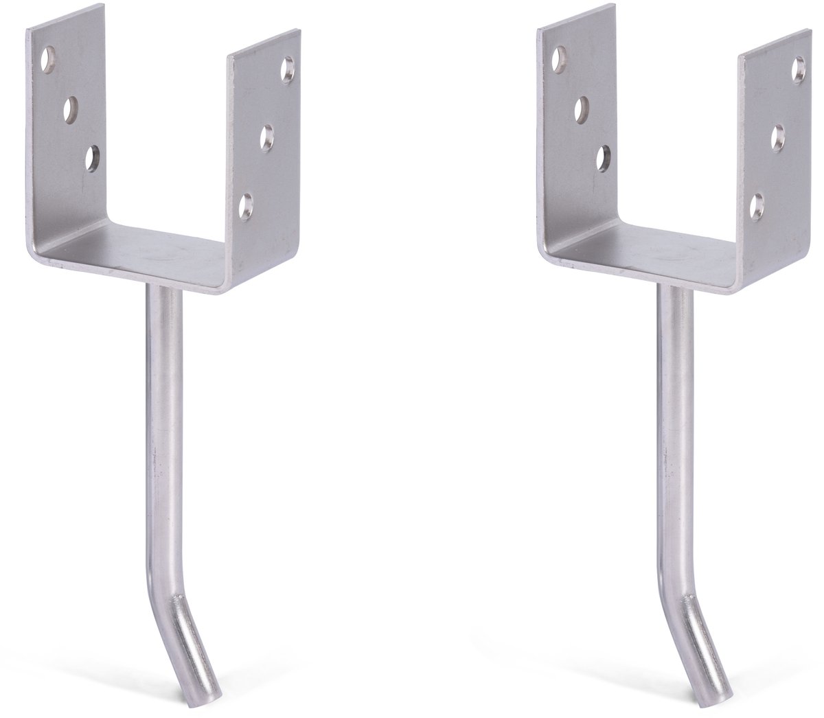 Alberts 2 x U-paaldrager mit Rundstahl-betonanker, 91x104 mm, betonanker 200 mm, thermisch verzinkt, voor inbetonneren