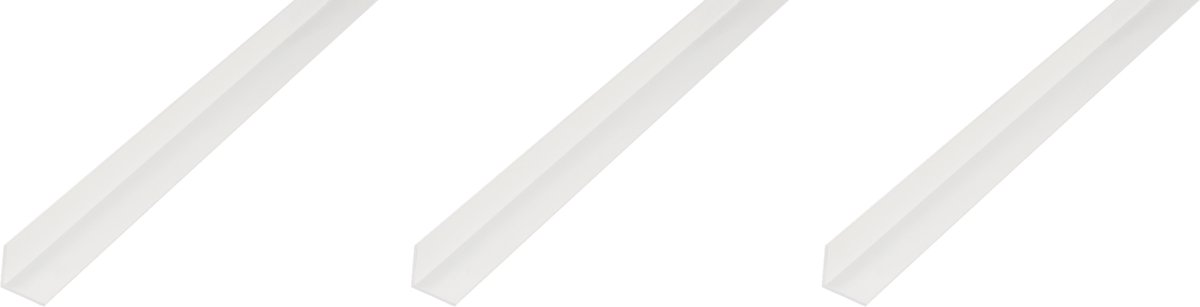 Alberts next 3 x hoekprofiel, PVC, weiß, 20 x 20 x 1 mm, lengte 2 m