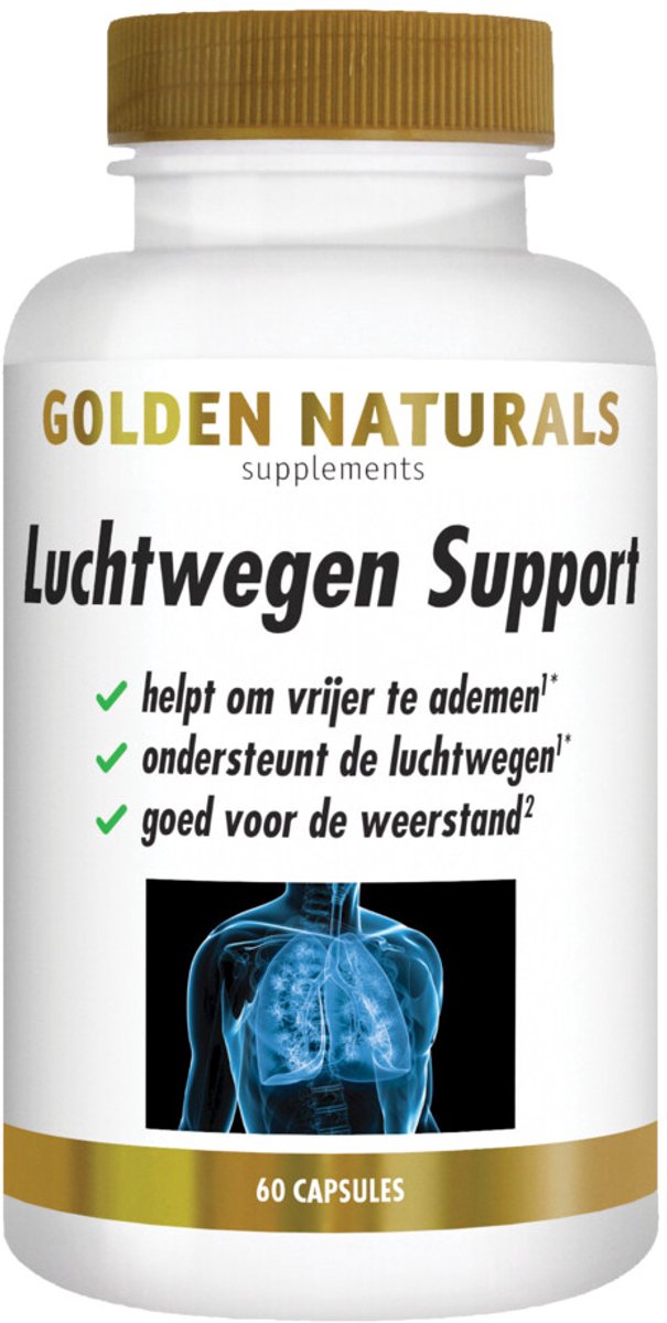 Golden Naturals - Luchtwegen Support - 2 x 60 vegacapsules - Voordeelverpakking