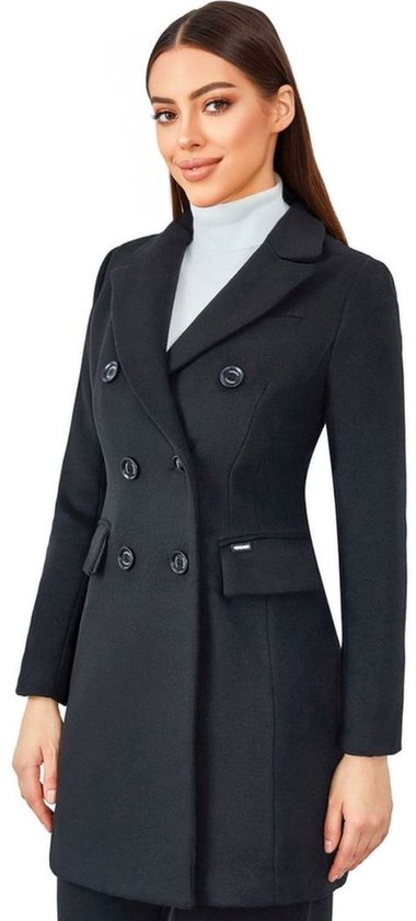 Versano Valentina NG Dames Mantel Manteljas 3 kwart Winterjas L - Zwart