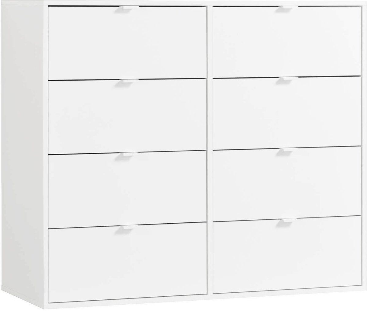 mokebo commode 'Die Stilvolle' (110x95x40cm) sideboard, voor slaapkamer, hal & kinderkamer met 8 houten lades in wit