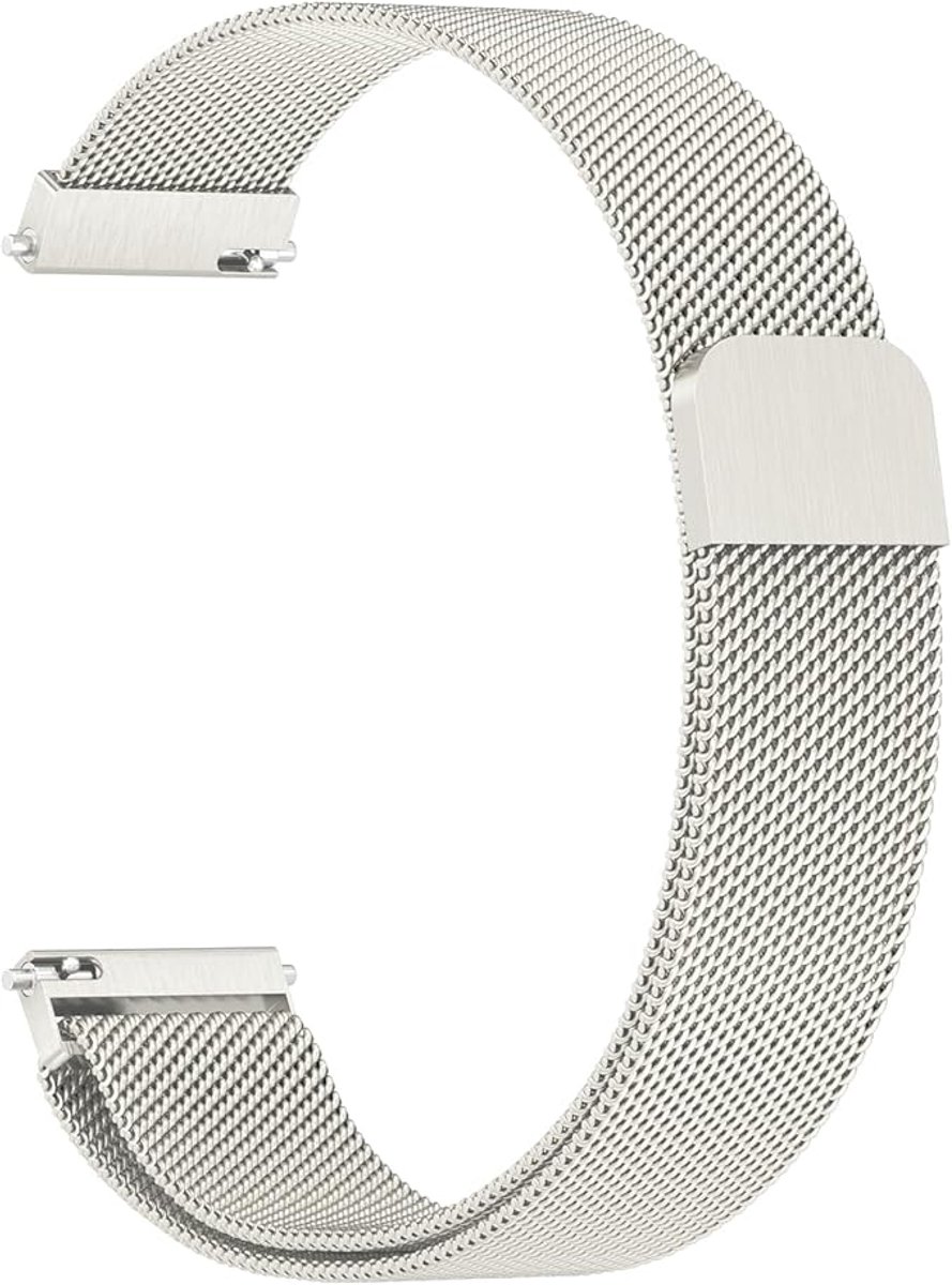 Armband voor Garmin Vivoactive 4S/Venu 3S/Venu 2S/Vivomove 3S armband voor dames en heren, 18 mm roestvrij staal, mesh, metalen reservearmband voor Garmin Forerunner 255S/265S