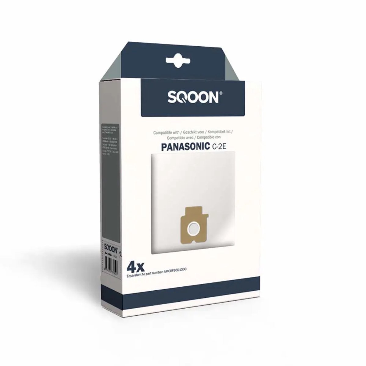 SQOON® Stofzuigerzakken Geschikt voor Panasonic 7000 Serie – Vervangt Model AMC8F96D1300 – High Filtration voor Optimale Stofopname - (SQ27) - 4 Stuks