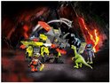 Playmobil Robo-Dino vechtmachine met dinosaurussen en speelfiguren in een lavalandschap.