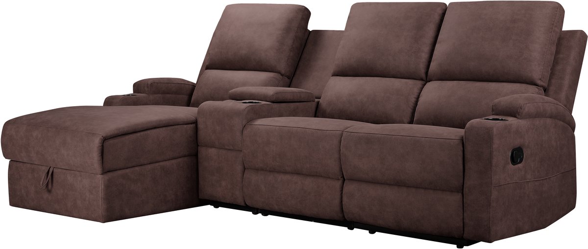 Notio Living Dallas-Hoekbank - 3-zits - Opberg - Bruin