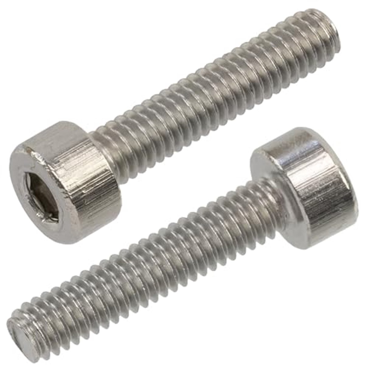 NV18240 - Set van 10 metalen schroeven met cilindrische kop M2.5 x 12 mm - HEX2 zeskant - staal - zilver