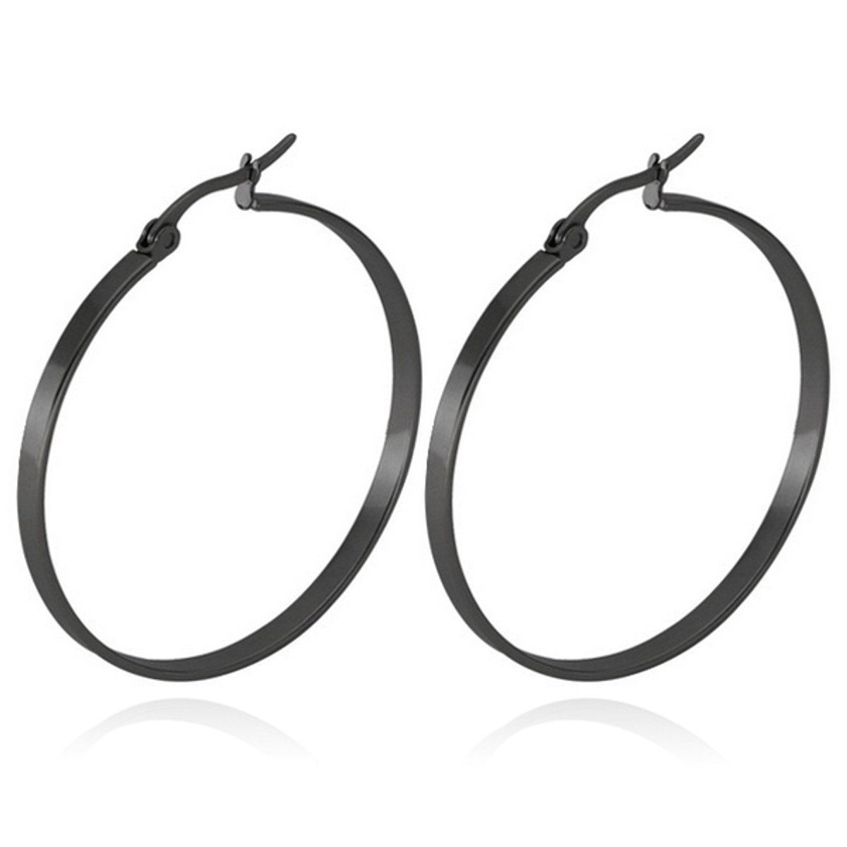 Dames oorringen Cilla Jewels Edelstaal Zwart-30mm