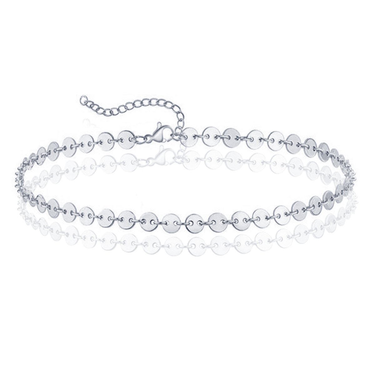 Pailetten Enkelband Solo - Zilver