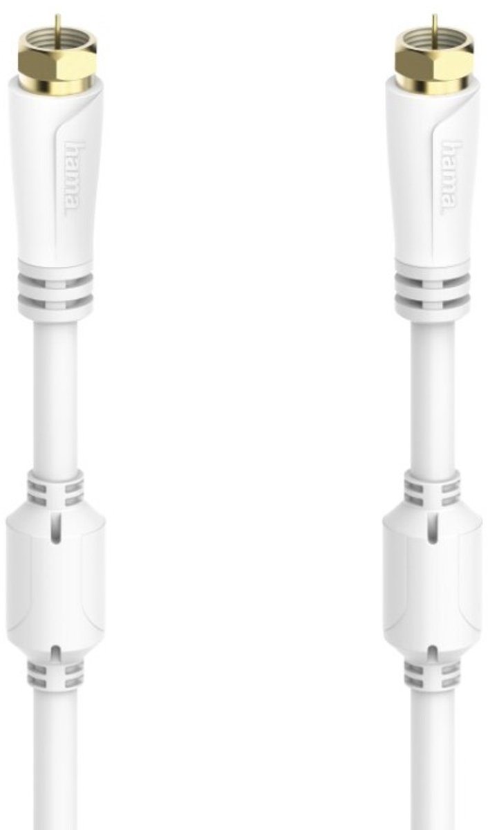 Hama SAT Aansluitkabel F Connector - F Connector Verguld 500 cm Wit