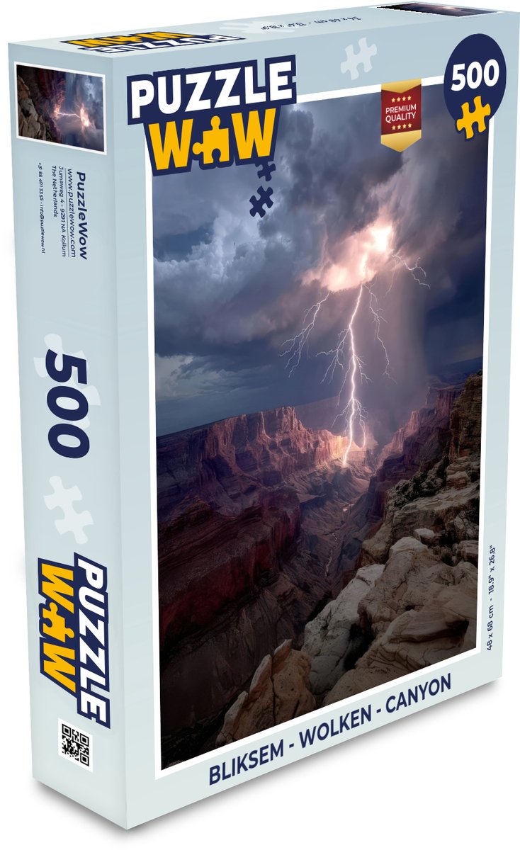 Puzzel Bliksem - Wolken - Canyon - Legpuzzel - Puzzel 500 stukjes