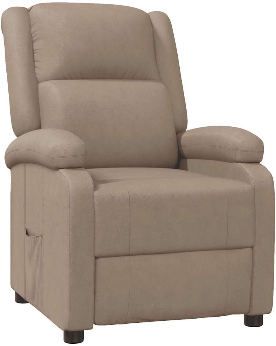 vidaXL Fauteuil - verstelbaar - kunstleer - cappuccinokleurig