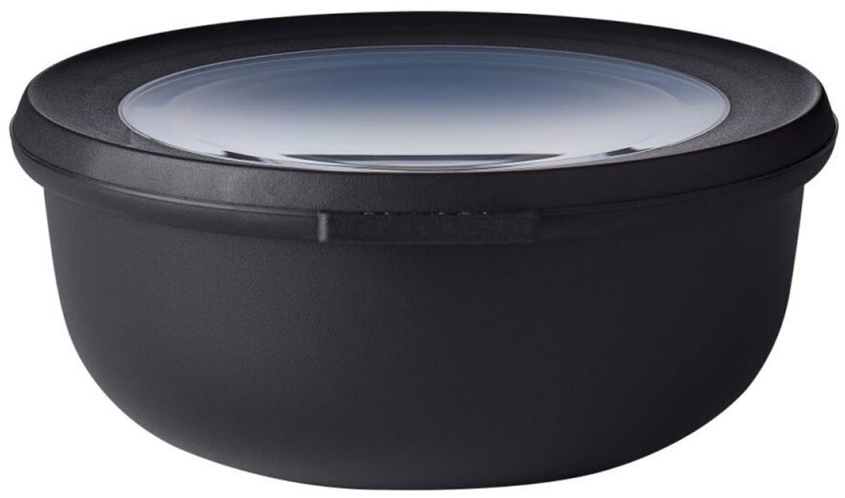 Mepal – Multikom Cirqula rond 750 ml – Mag in de vriezer, magnetron en vaatwasser – Nordic black – Geschikt als meal prep bakje, vershoudbakje, bewaardoos