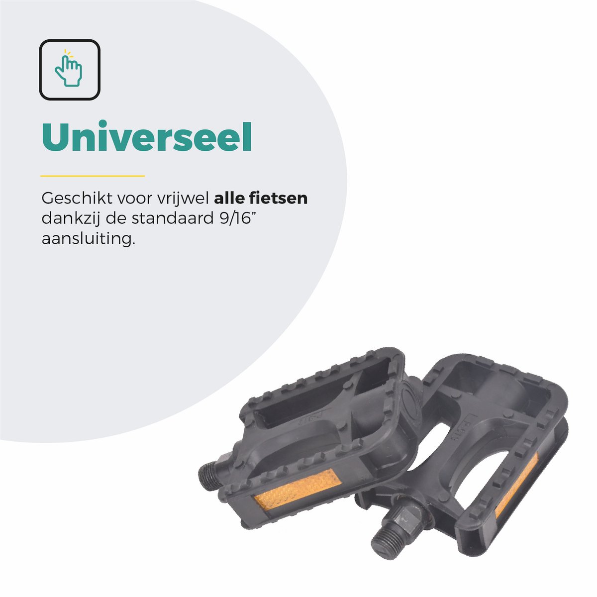 Voltano Antislip E-bike Fietspedalen 421110 Zwart - Universeel - Reflectoren - Trappers Fiets – foto 6