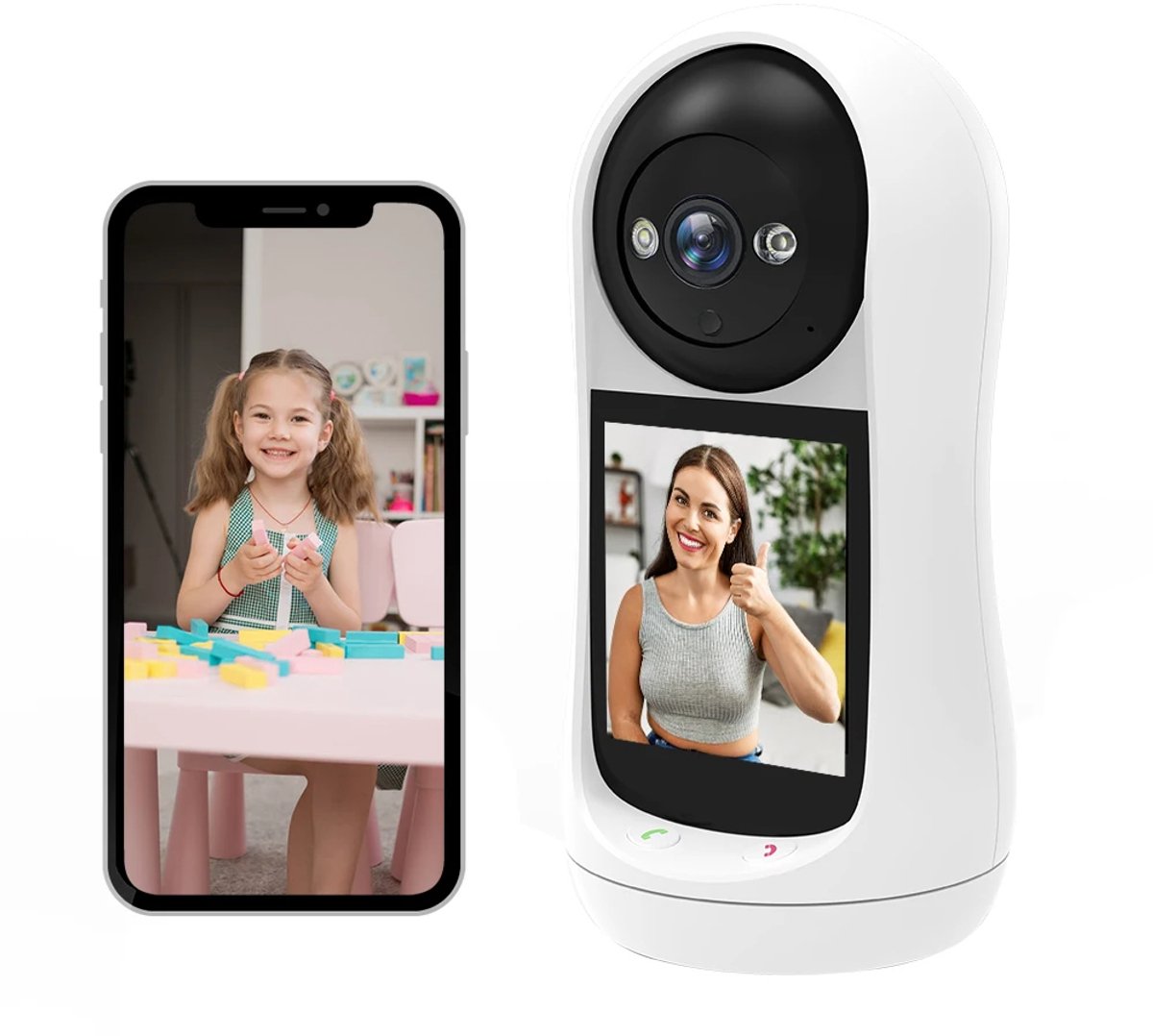 Babyfoon met Camera - Tweeweg Video & Audio - Baby Monitor - Lichaamstracking - WiFi Camera - Beweging Detectie & Alarm - Video oproep - Intercom - Smart 2MP Baby Security Camera - IP Wireless CCTV Surveillance – foto 4