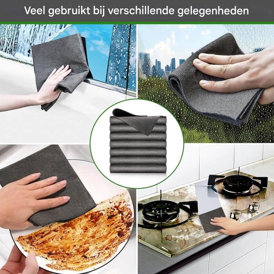 Verdikte Magische Schoonmaakdoek, Microvezel Glazen Reinigingsdoek Vodden Herbruikbare Magic Streak Free Miracle Schoonmaakdoeknieuw Model 2024 Dg