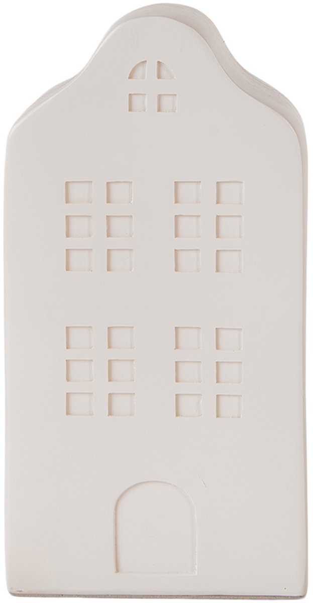 Clayre & Eef Nachtlampje Huis LED 8x9x17 cm Wit Kunststof