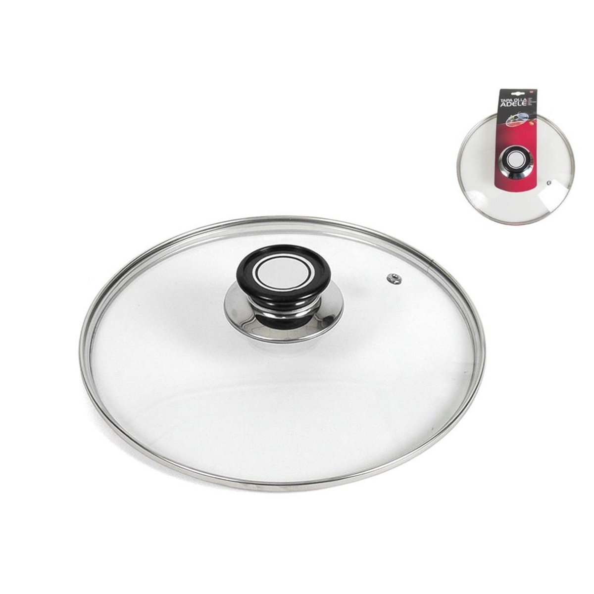 Universele pannendeksel - glas - voor pannen van D15,5 cm - deksel