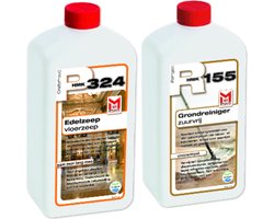 Onderhoudset Natuursteen HMK R155 Grondreiniger Zuurvrij & P324 Edelzeep 2x 0.5L