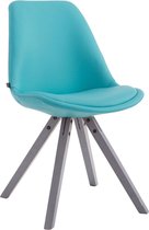 CLP Laval Bezoekersstoel - Vierkant - Kunstleer grijs blauw