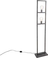 QAZQA simple_cage - Moderne Vloerlamp | Staande Lamp - 2 lichts - H 1500 mm - Grijs -  Woonkamer | Slaapkamer | Keuken
