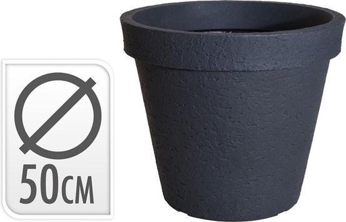 Bloempot Rond 50cm - Stonelook - Antraciet