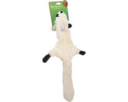 Hondenspeelgoed platte wasbeer met piep wit 55 cm