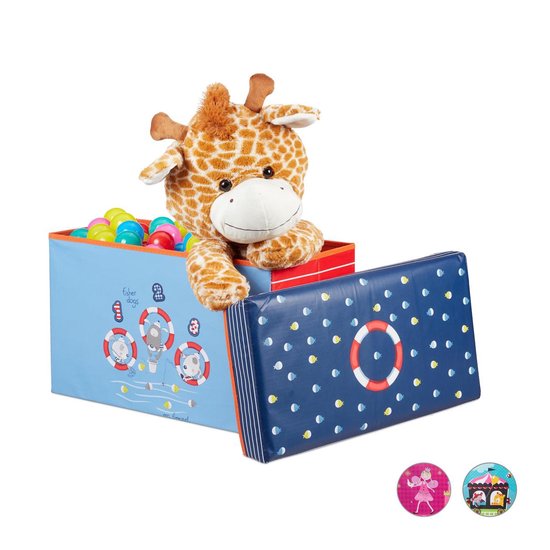 speelgoedkist - 50 liter - opbergmand - speelgoedmand kinderkamer - blauw — afbeelding 5
