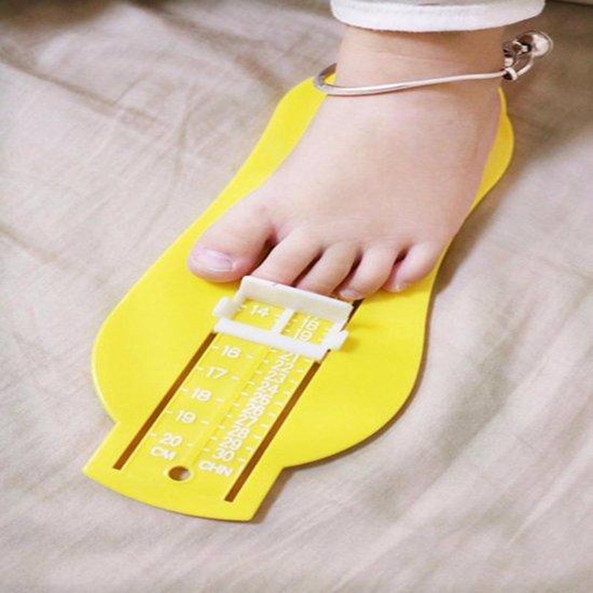 Yudanny Baby Kids Voet Meet Gauge Schoenmaat meten Liniaal Gereedschap Schoenen Fitting 20CM Groen
