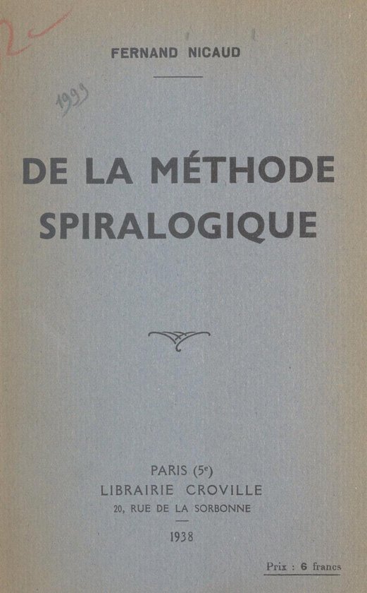 De la méthode spiralogique - cover