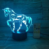 3D Led Lamp Touch-schakelaar Acryl 3D Stereo Vision Lamp Paard Interieur Decoratieve Lamp 7 Kleurverandering Touch Slaapkamer Bedlampje