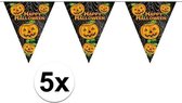 5x Pompoenen vlaggenlijnen / slingers 5 meter - Halloween versiering
