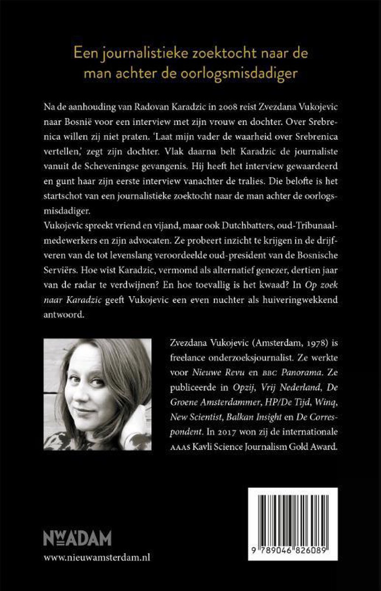 Op zoek naar Karadzic - back cover