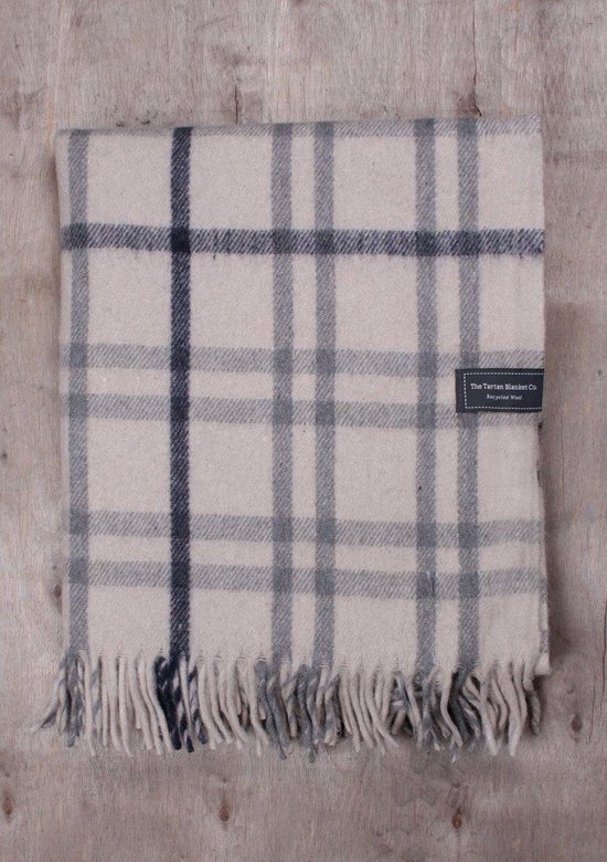 Schitterende deken | Licht Grijs geruit | Duurzaam wol | From Scotland |  bol.com