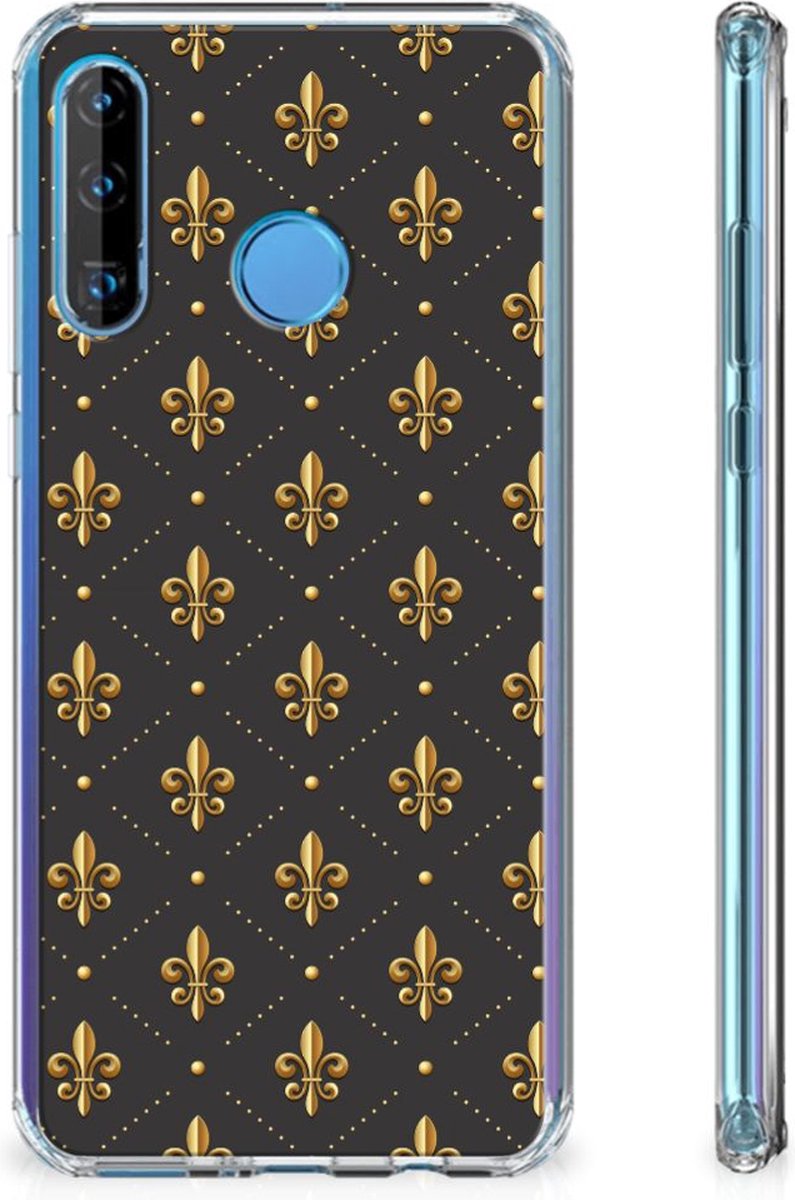 Huawei P30 Lite Doorzichtige Silicone Hoesje Franse Lelie