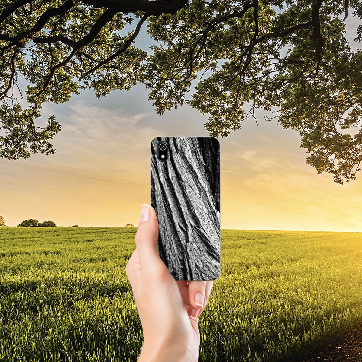 Bumper Hoesje Xiaomi Redmi 7A Boomschors Grijs