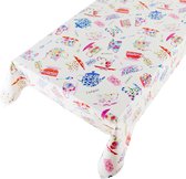 Tafelzeil Teacups -  140 x 250 cm - Multi tafellaken - Tafelkleed plastic - Voor buiten en binnen - Verschillende maten - Geleverd in een koker