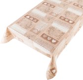Tafelzeil Love Beige -  100 x 140 - Beige tafelkleed - Beschikbaar in verschillende maten - Geleverd in een koker