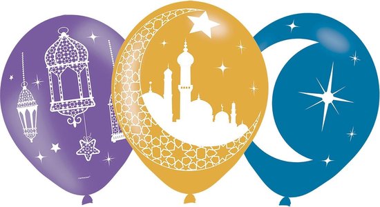 Ballonnen Eid Mubarak 30cm | 6 stuks